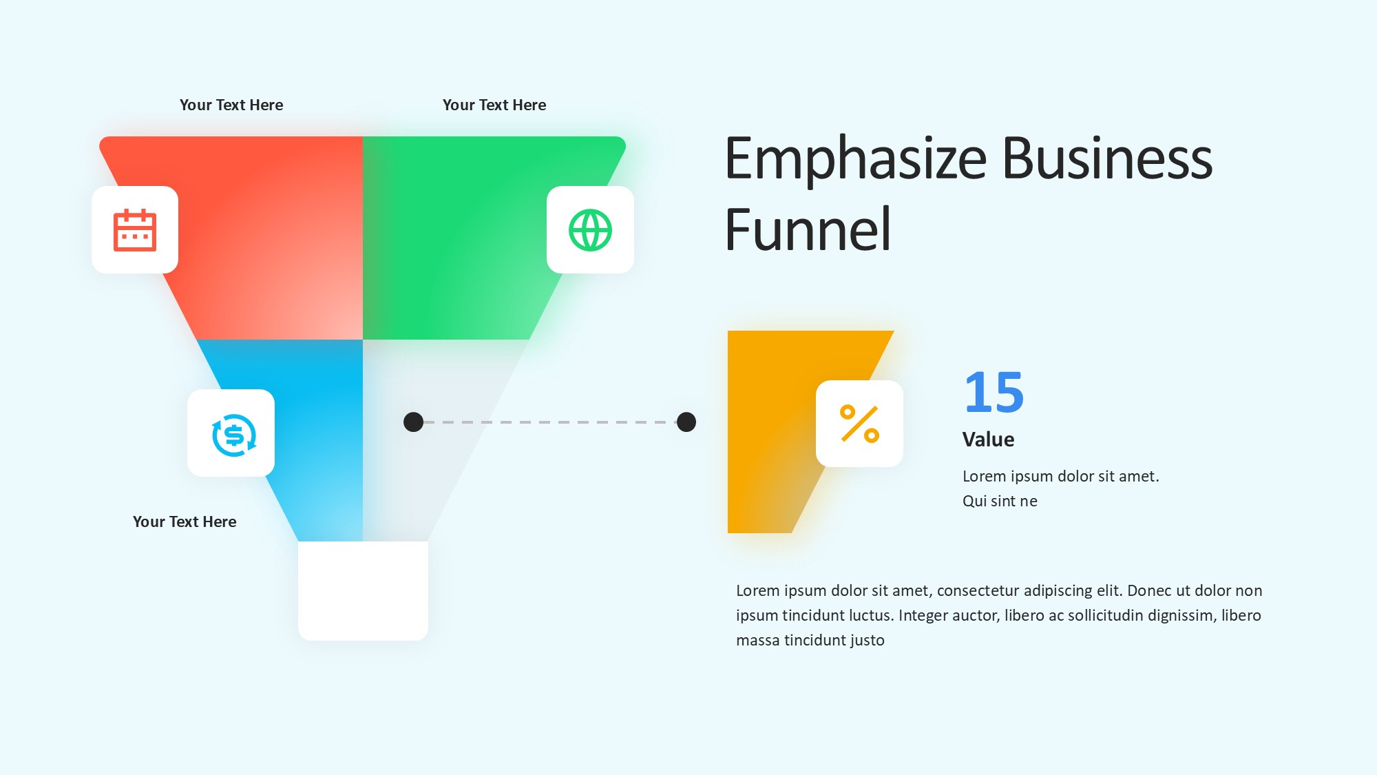 锥形漏斗过滤信息图示PPT模板