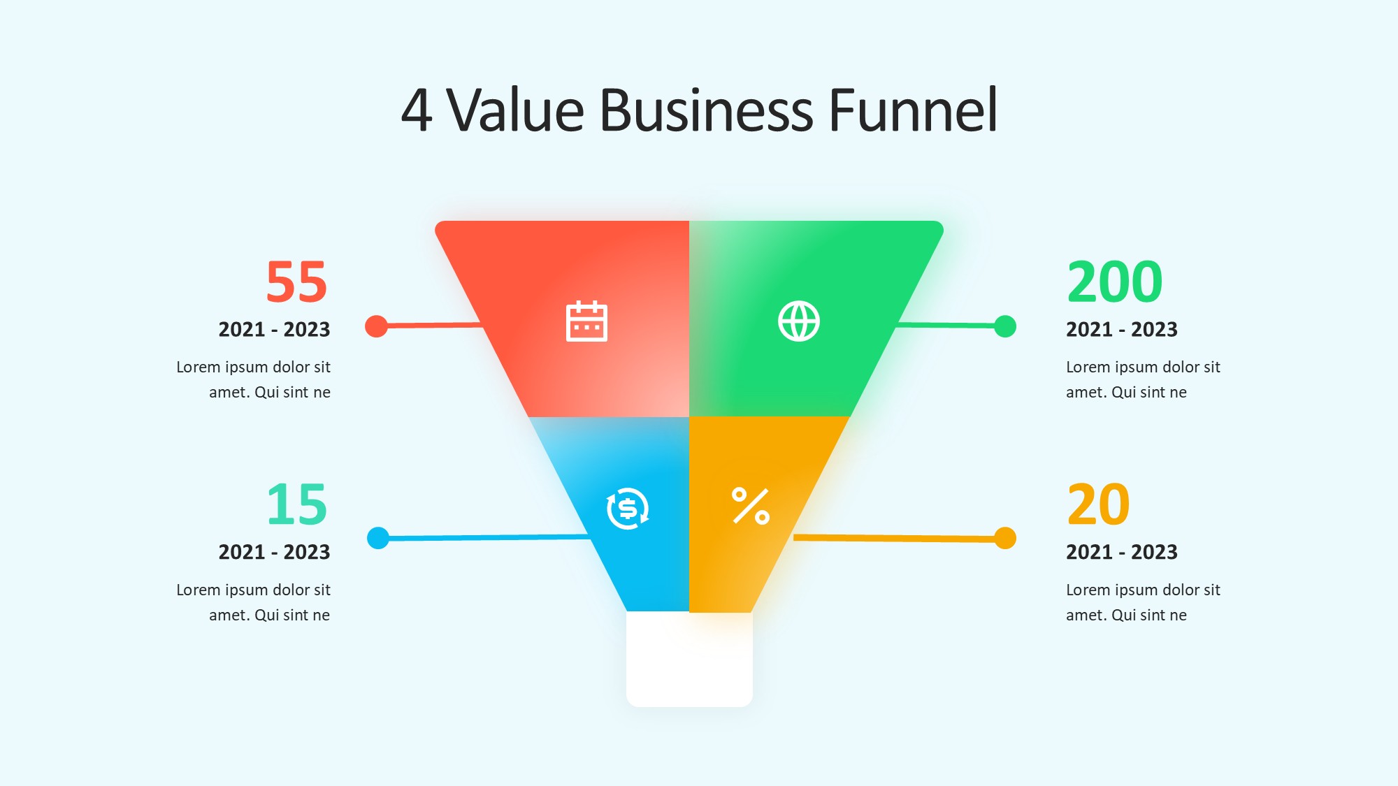 锥形漏斗过滤信息图示PPT模板