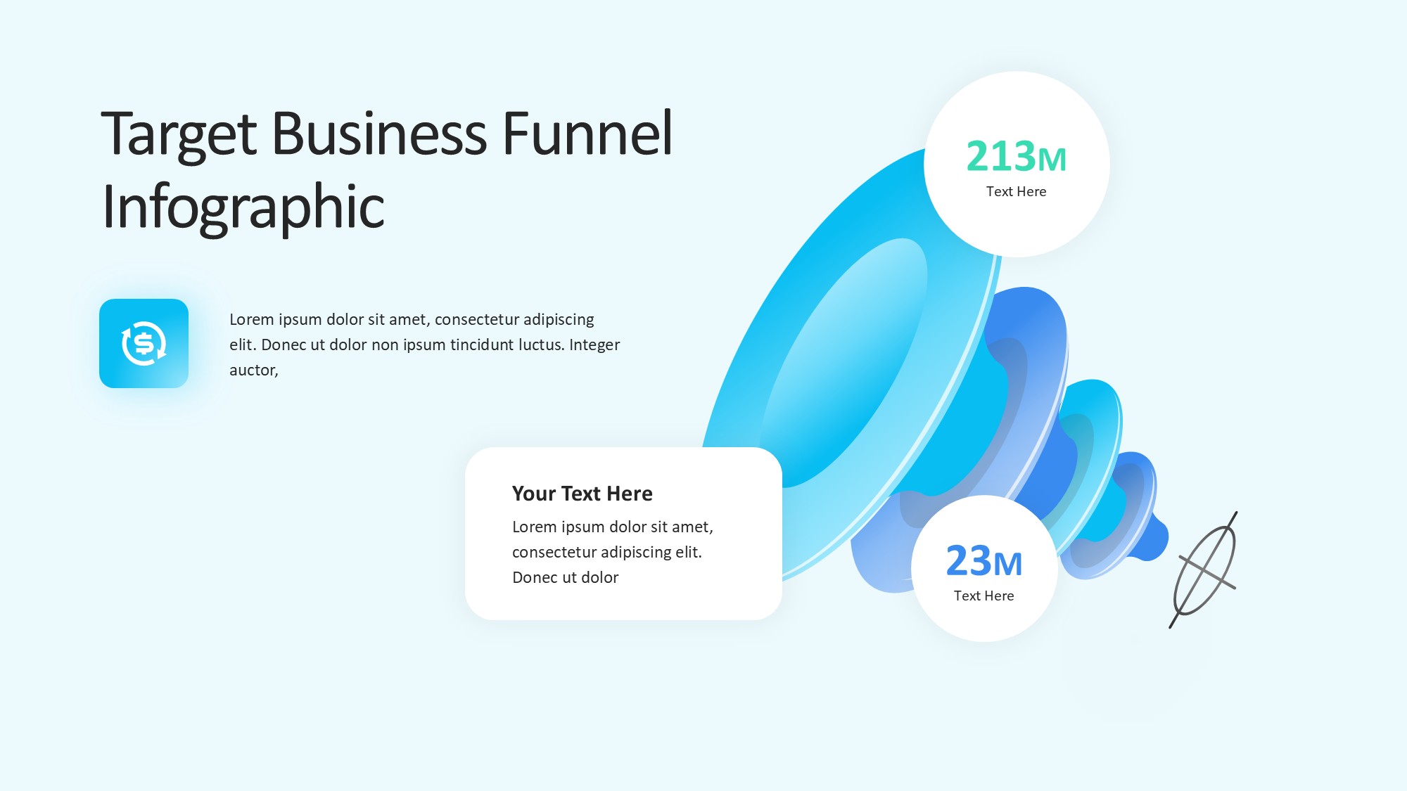 锥形漏斗过滤信息图示PPT模板