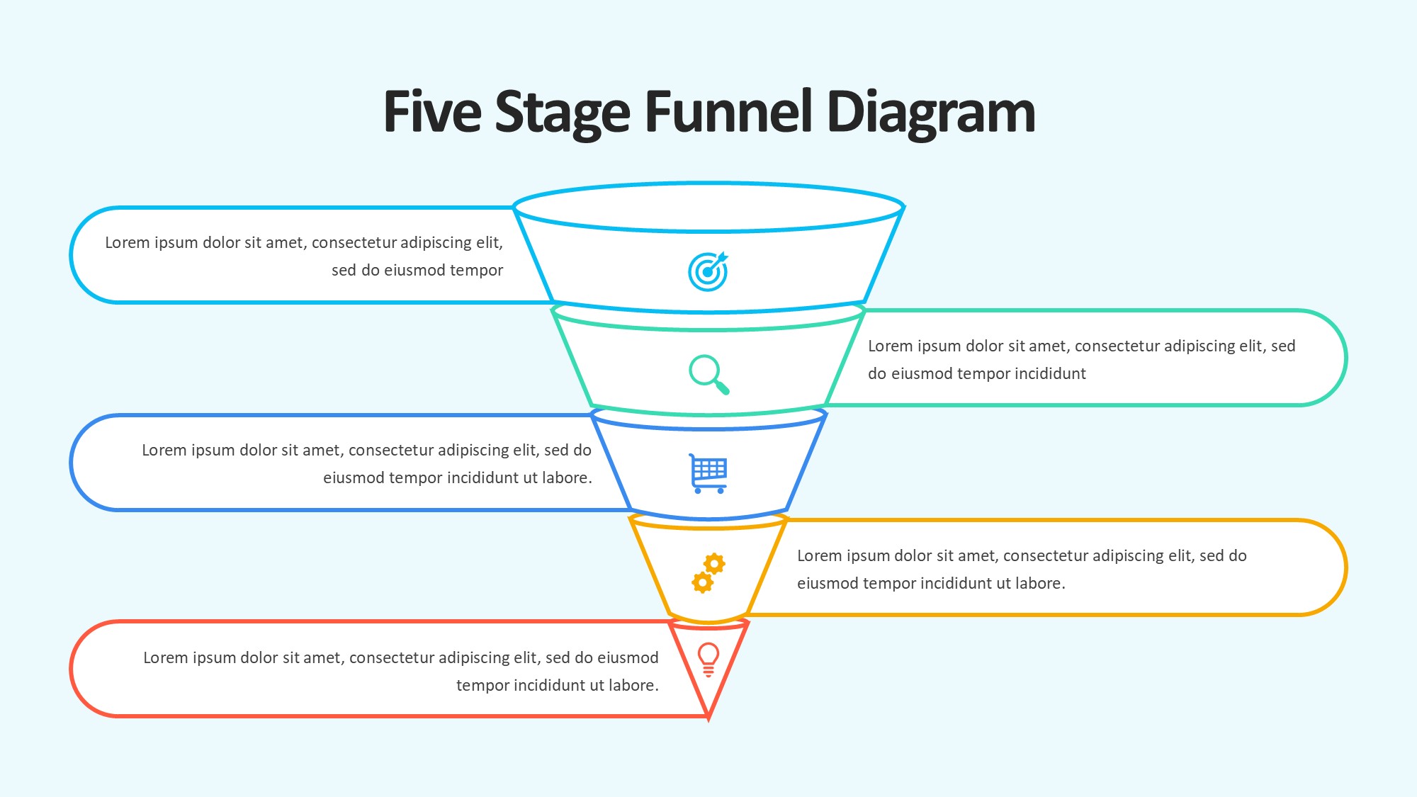 锥形漏斗过滤信息图示PPT模板