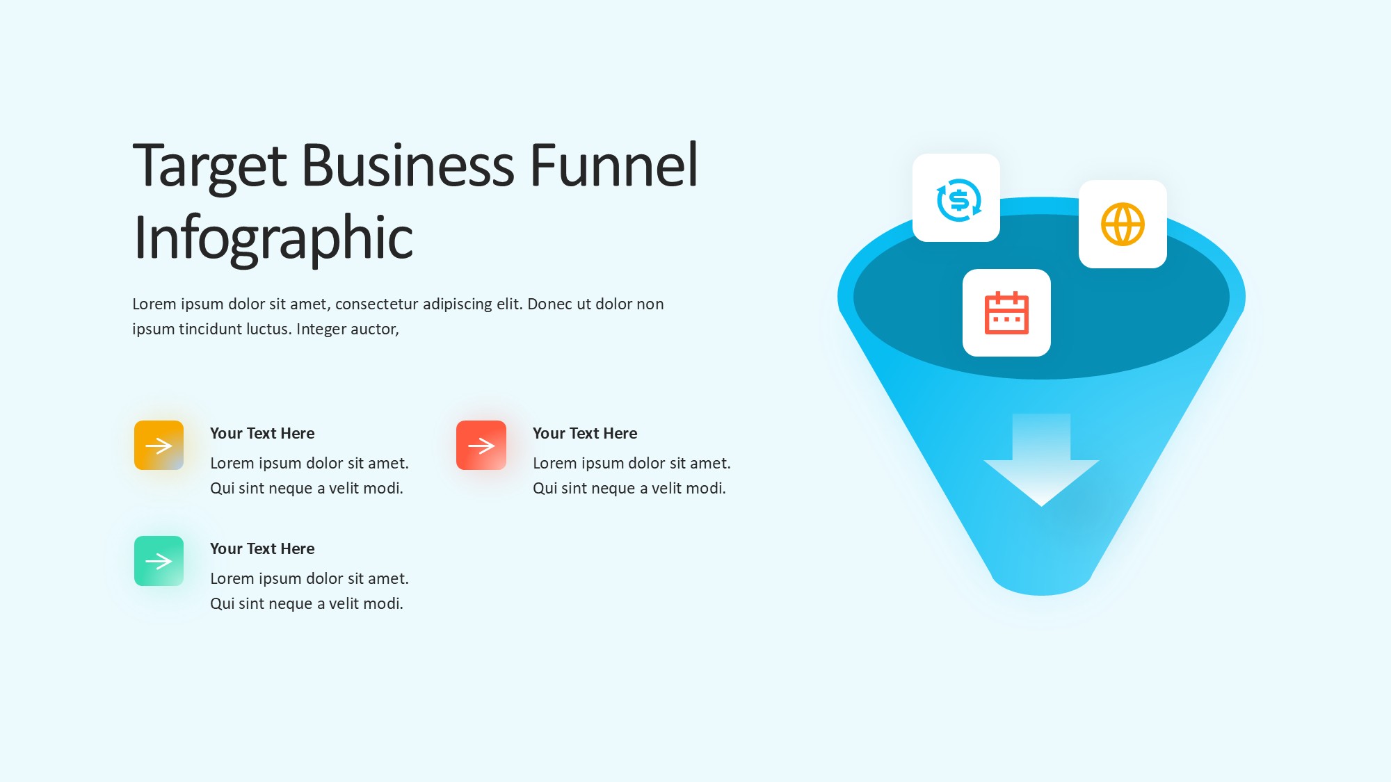 锥形漏斗过滤信息图示PPT模板