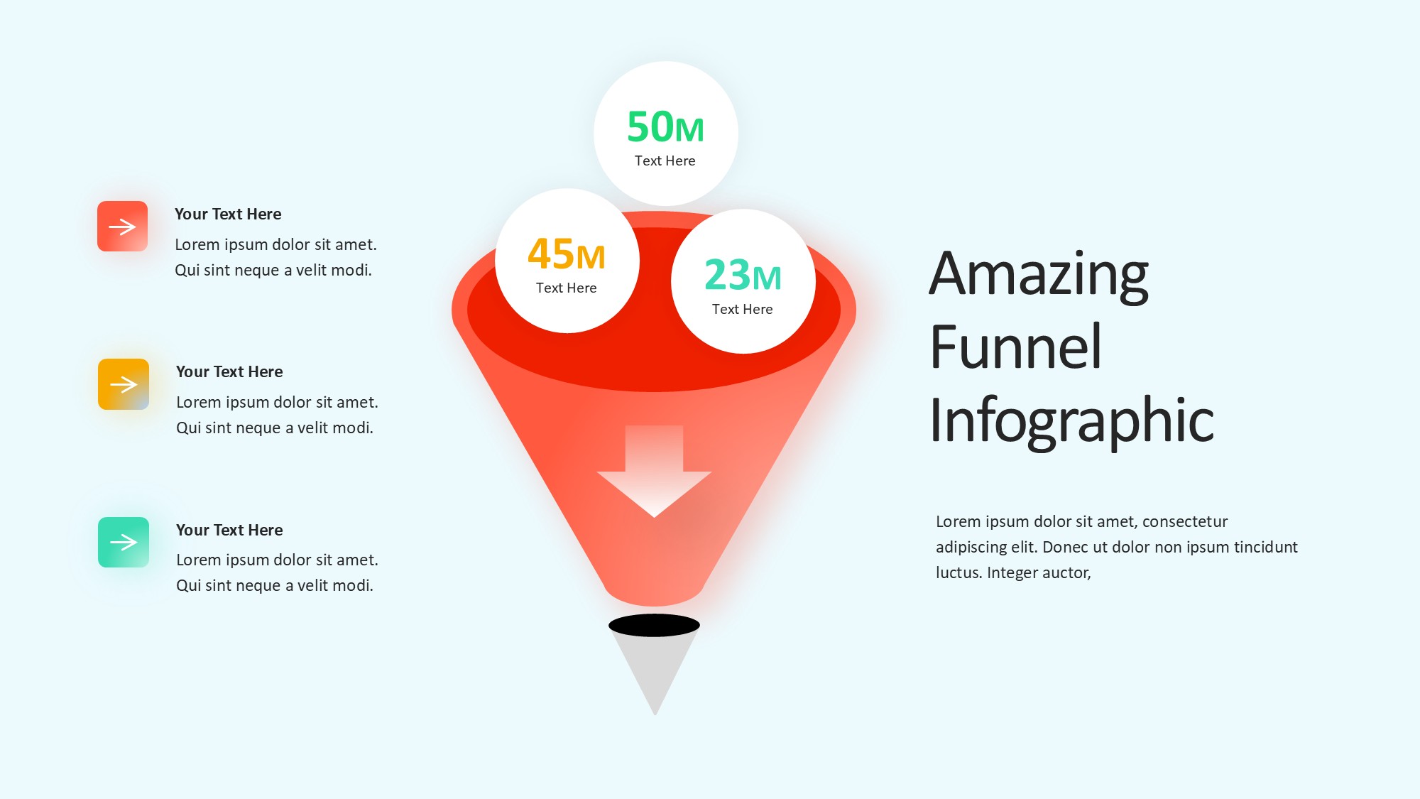 锥形漏斗过滤信息图示PPT模板