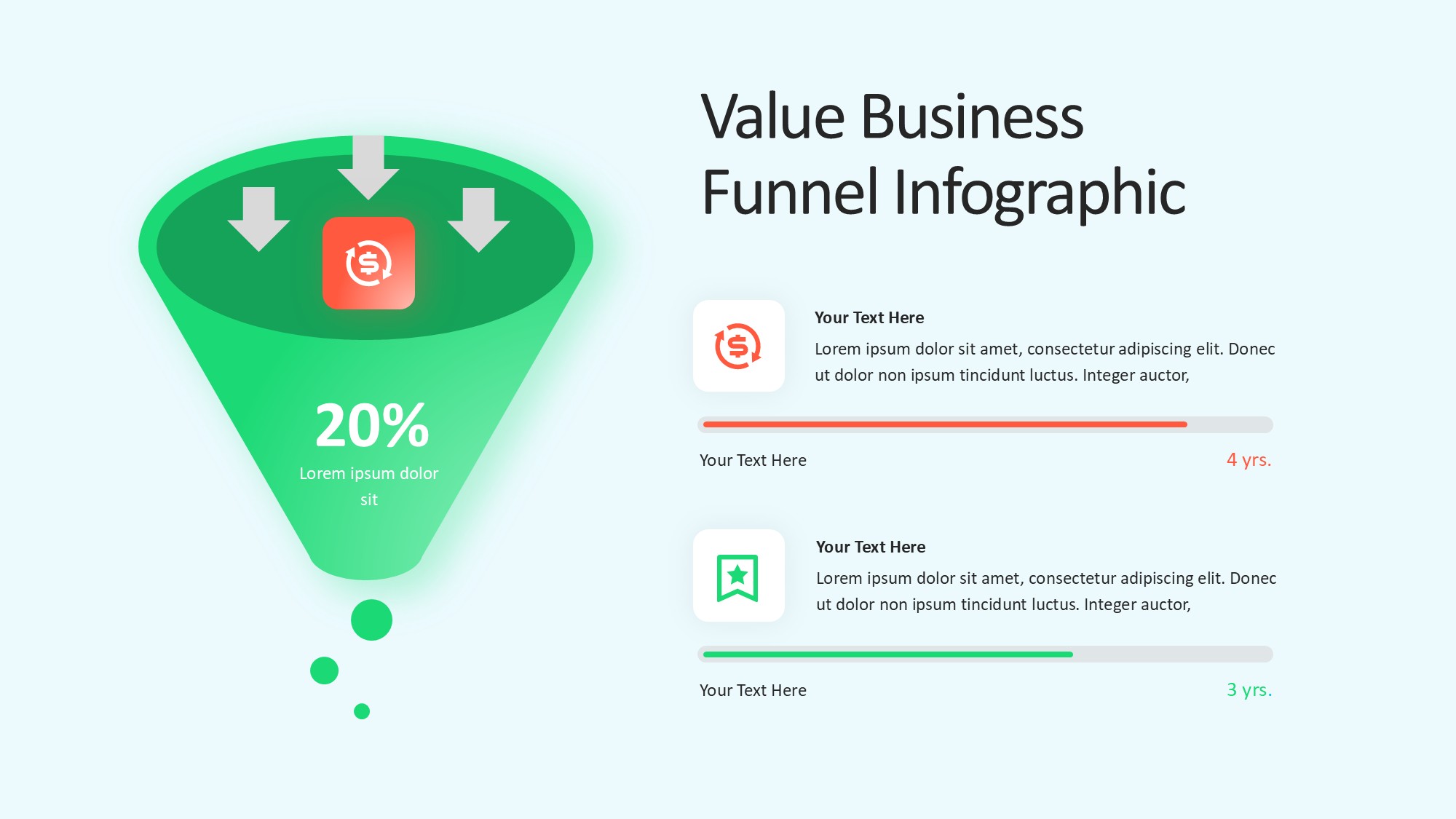 锥形漏斗过滤信息图示PPT模板