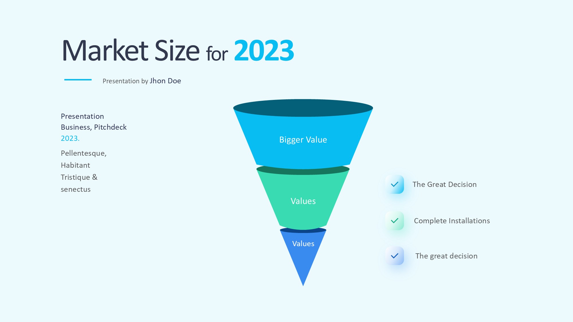 锥形漏斗过滤信息图示PPT模板