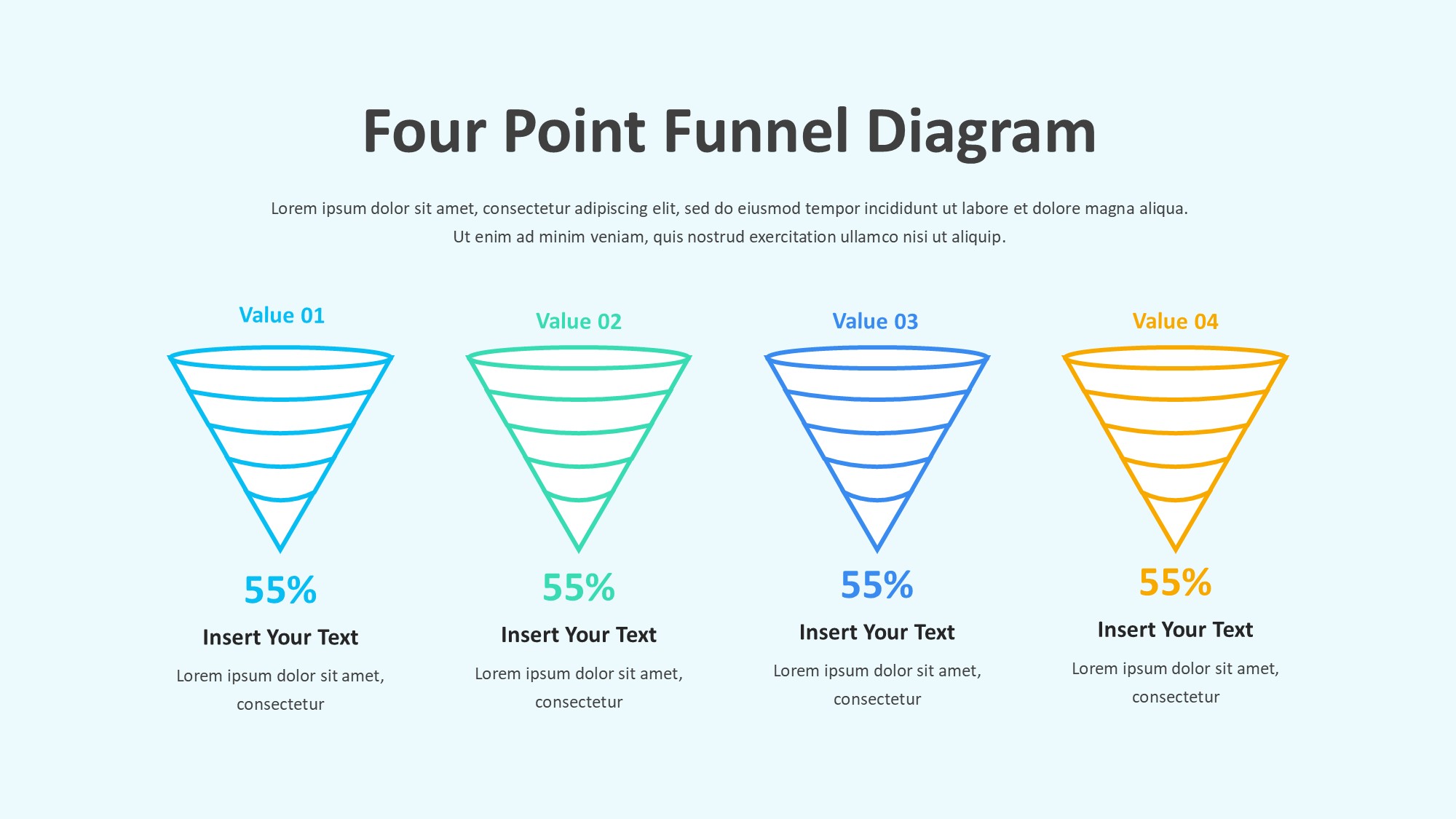 锥形漏斗过滤信息图示PPT模板