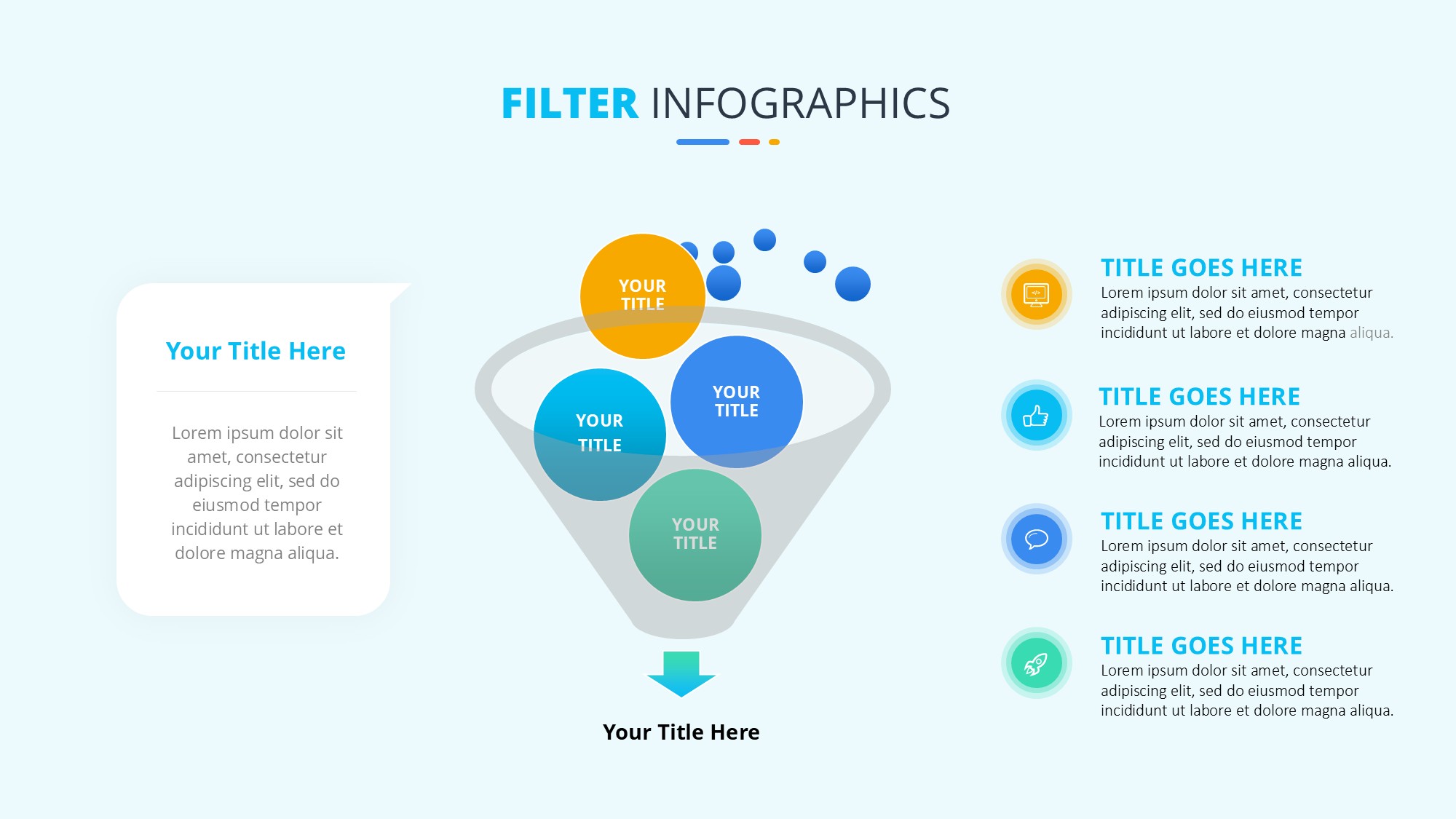 锥形漏斗过滤信息图示PPT模板