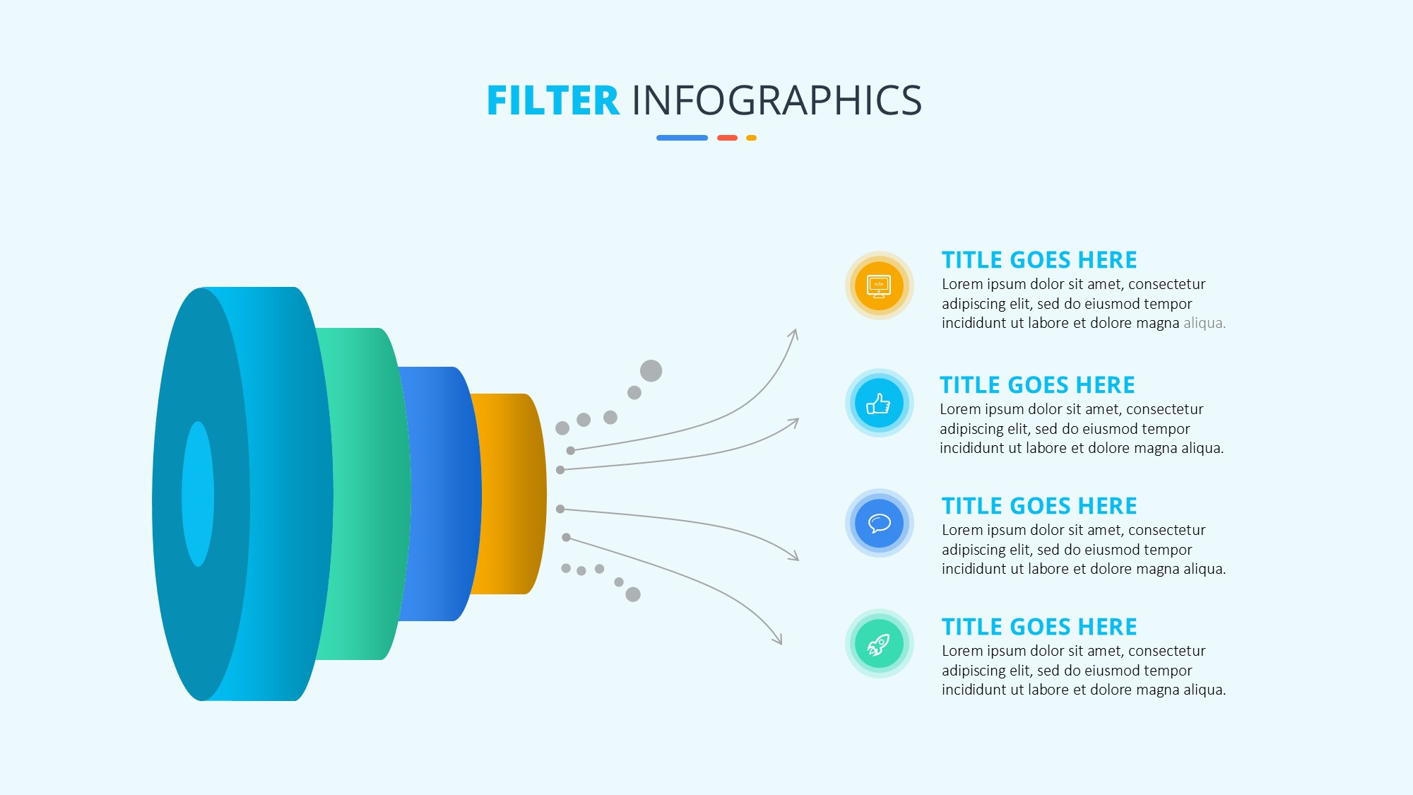 锥形漏斗过滤信息图示PPT模板