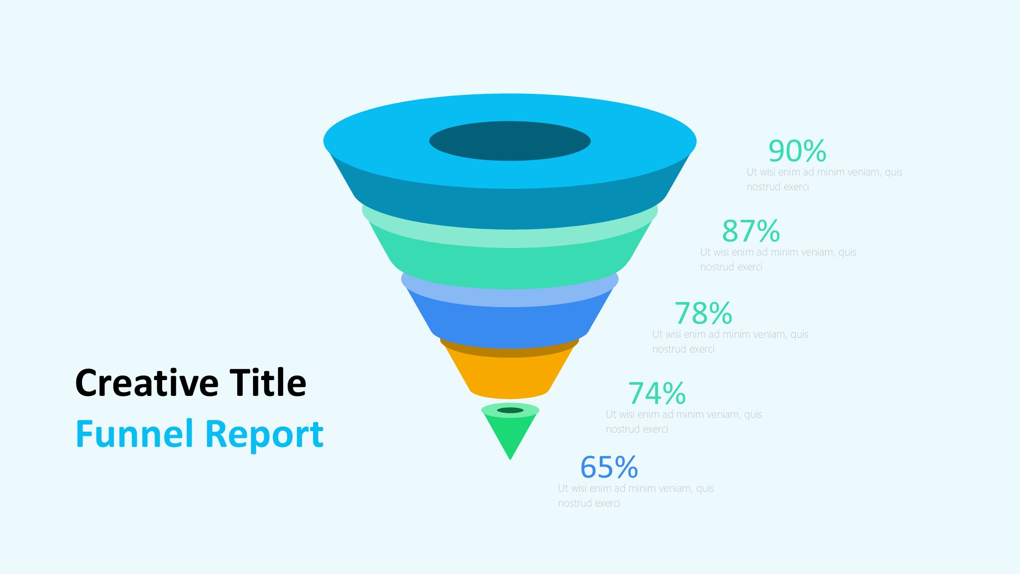 锥形漏斗过滤信息图示PPT模板