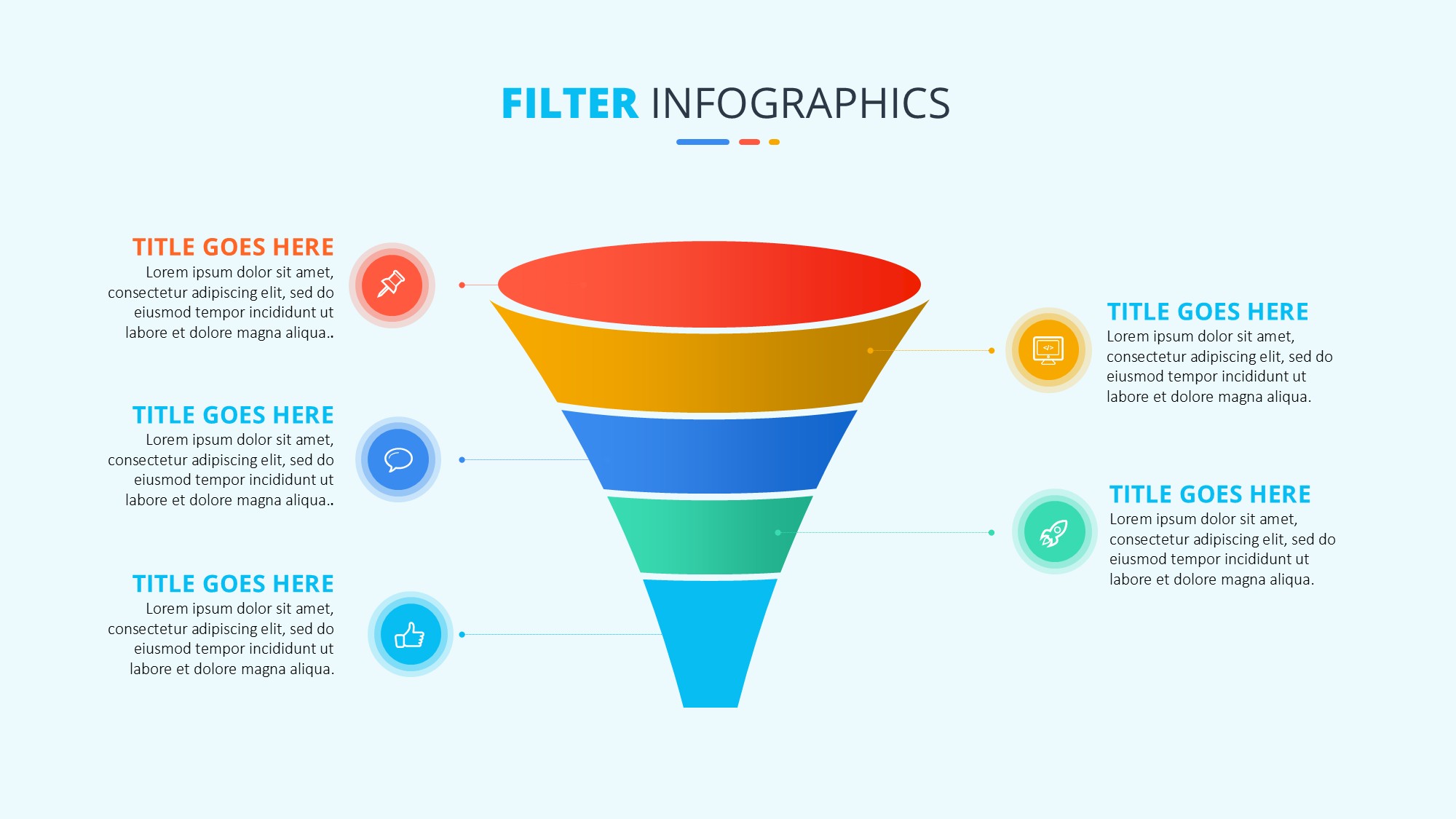 锥形漏斗过滤信息图示PPT模板
