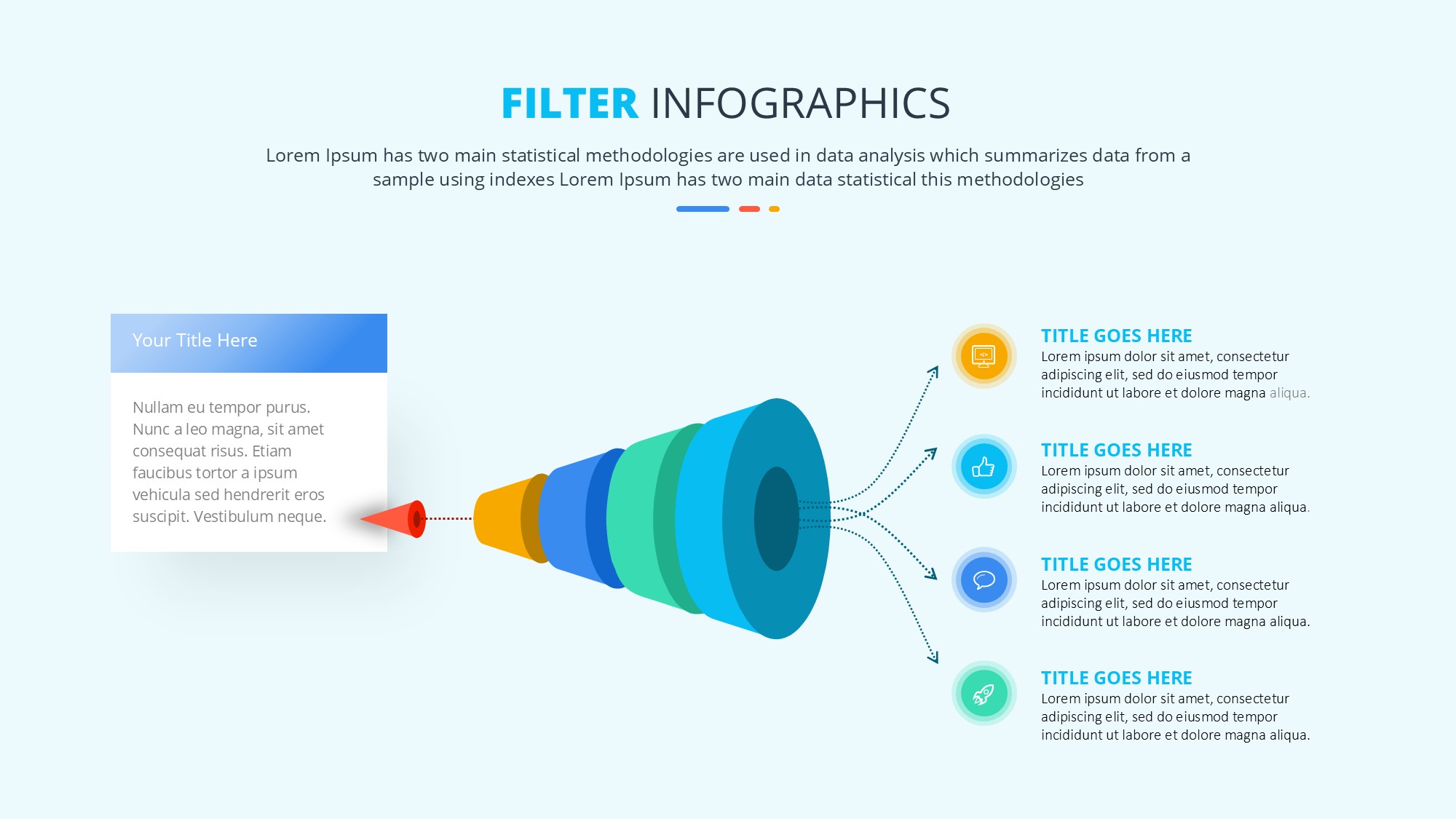 锥形漏斗过滤信息图示PPT模板
