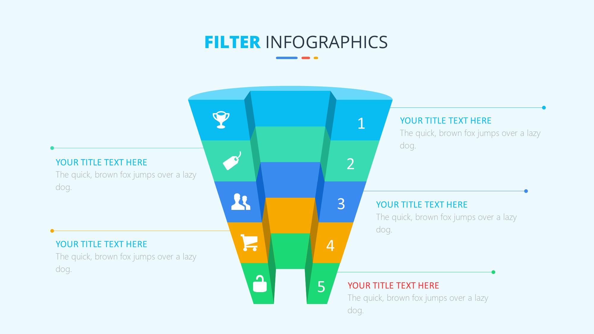 锥形漏斗过滤信息图示PPT模板