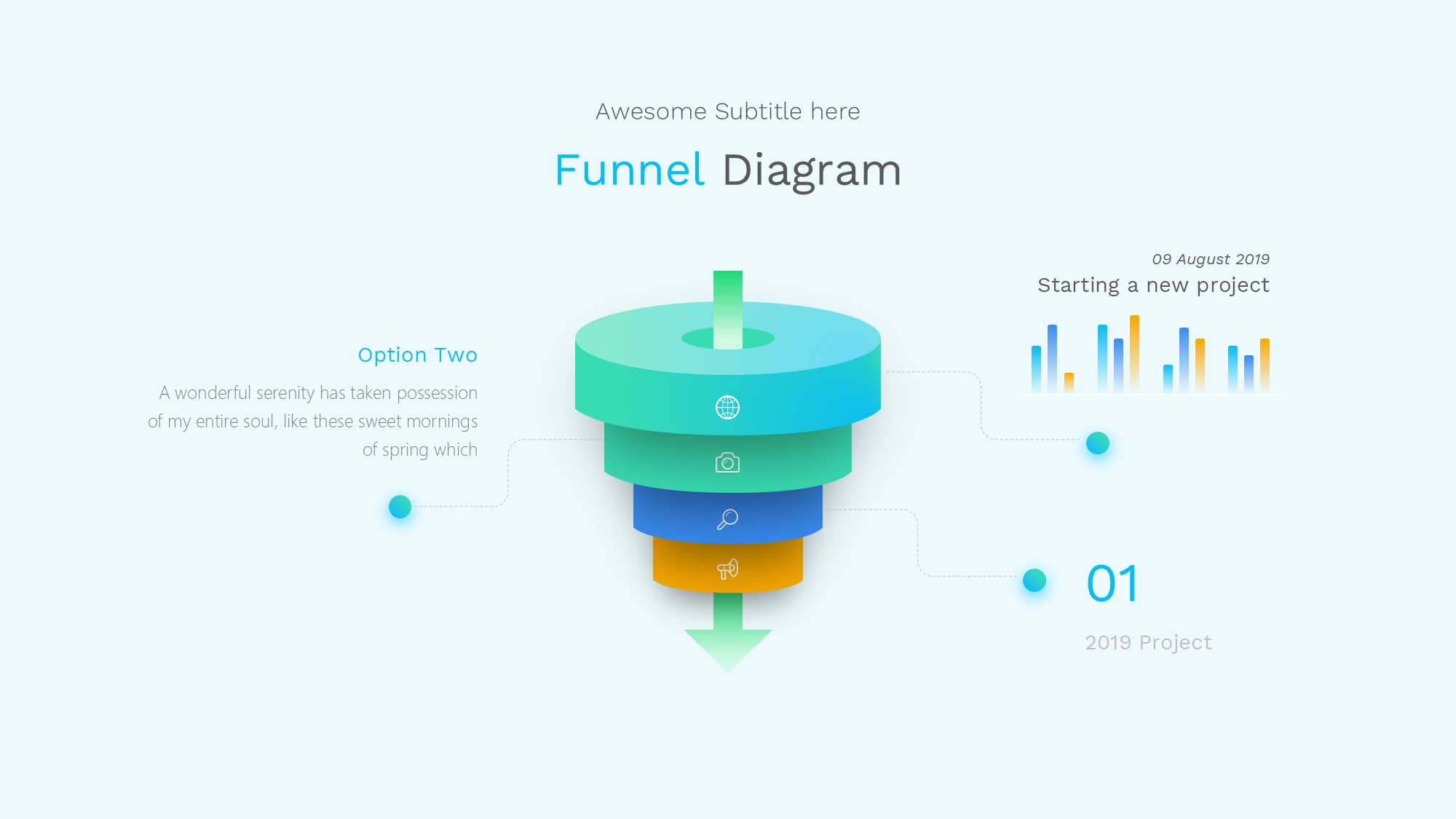 锥形漏斗过滤信息图示PPT模板