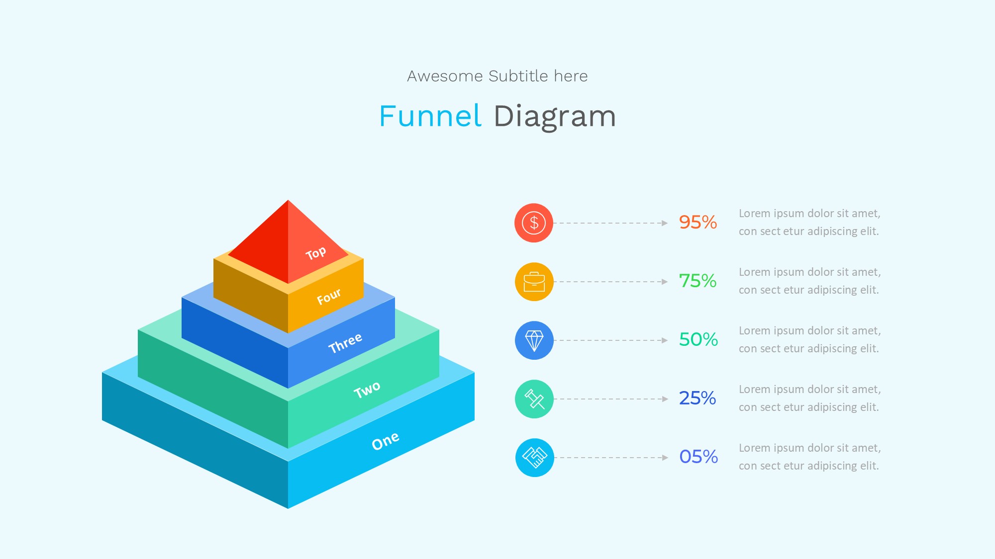 锥形漏斗过滤信息图示PPT模板