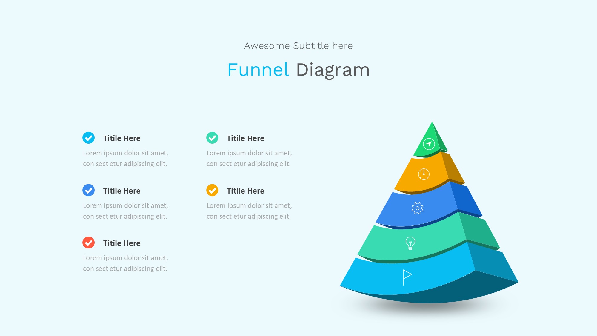 锥形漏斗过滤信息图示PPT模板