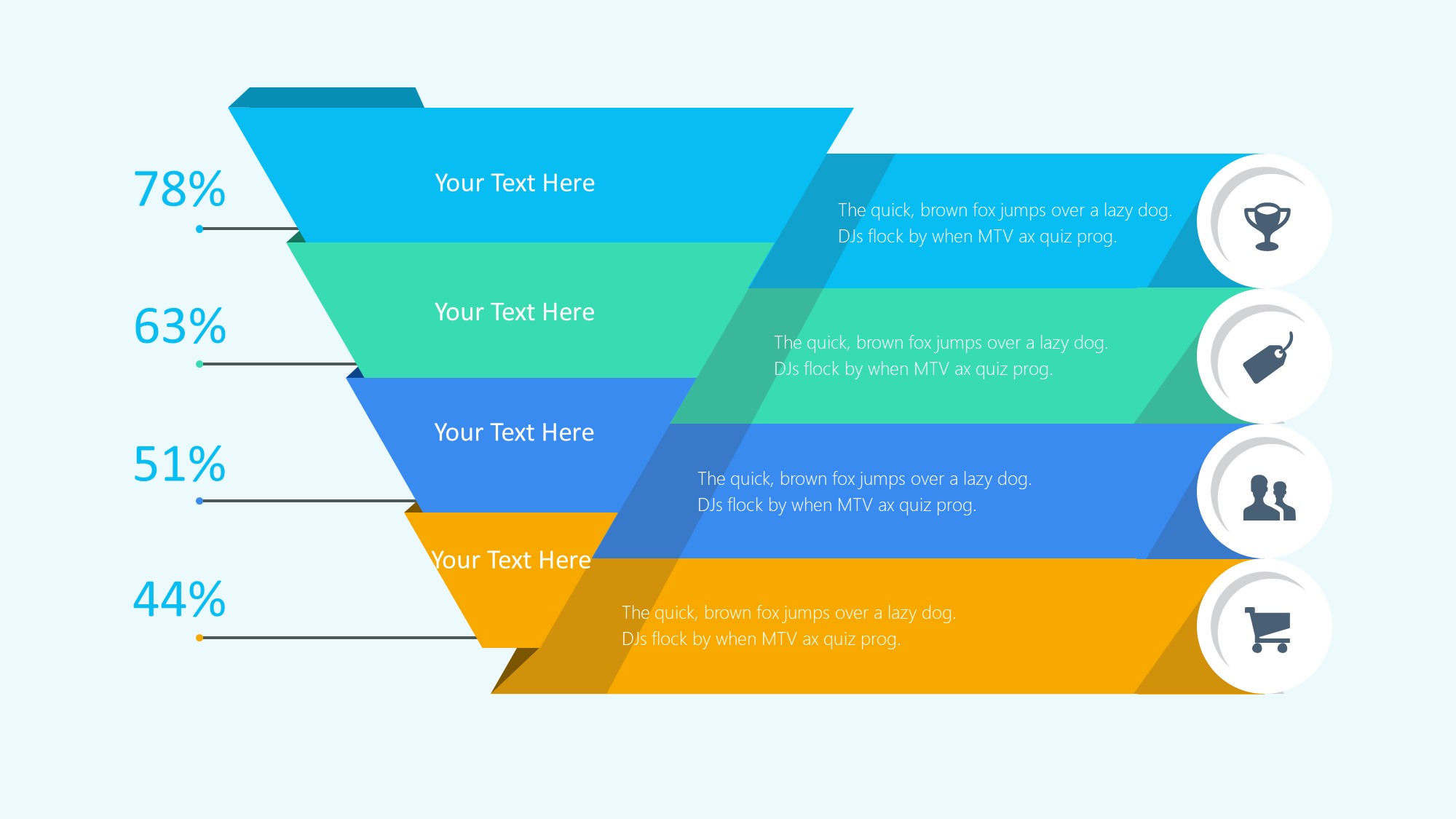 锥形漏斗过滤信息图示PPT模板
