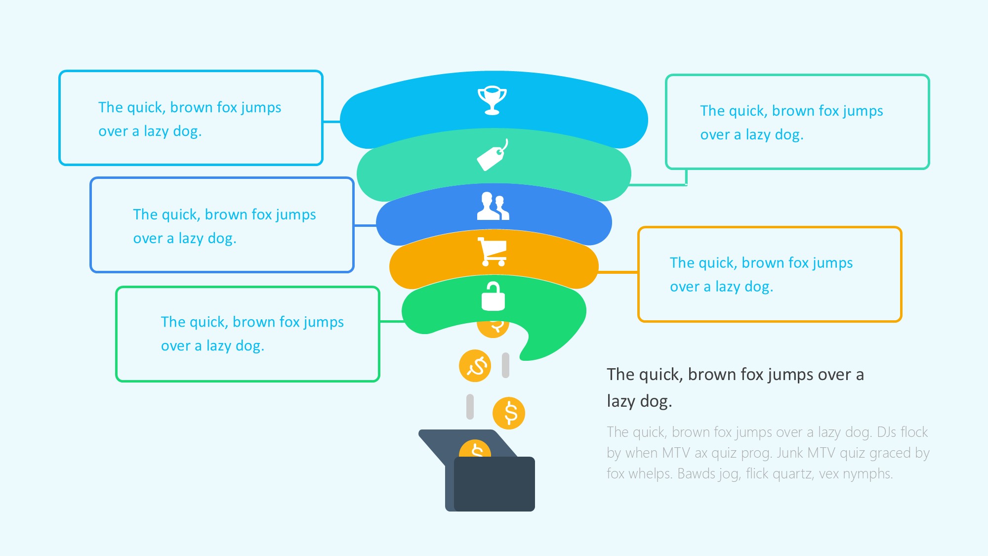 锥形漏斗过滤信息图示PPT模板