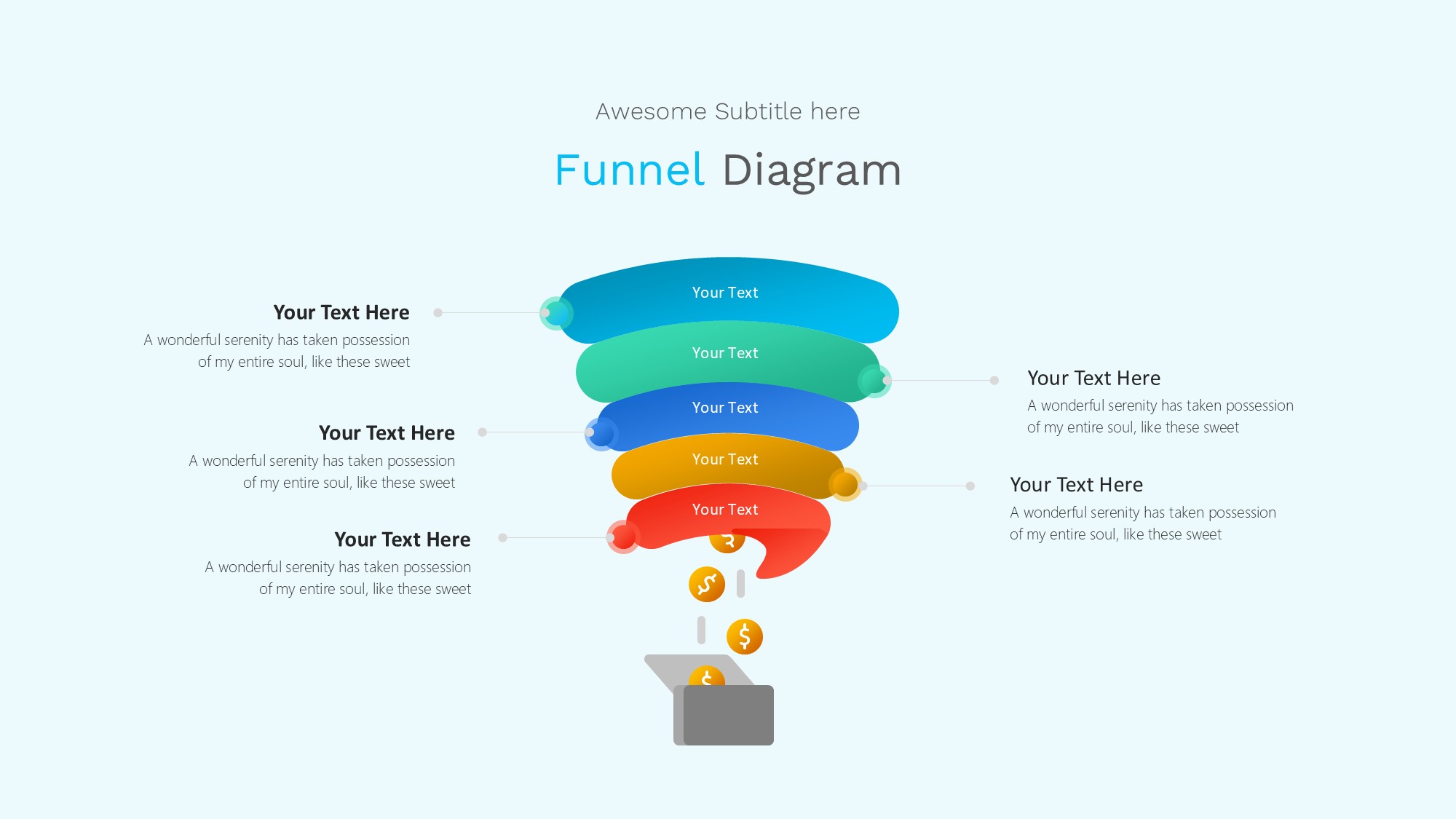 锥形漏斗过滤信息图示PPT模板