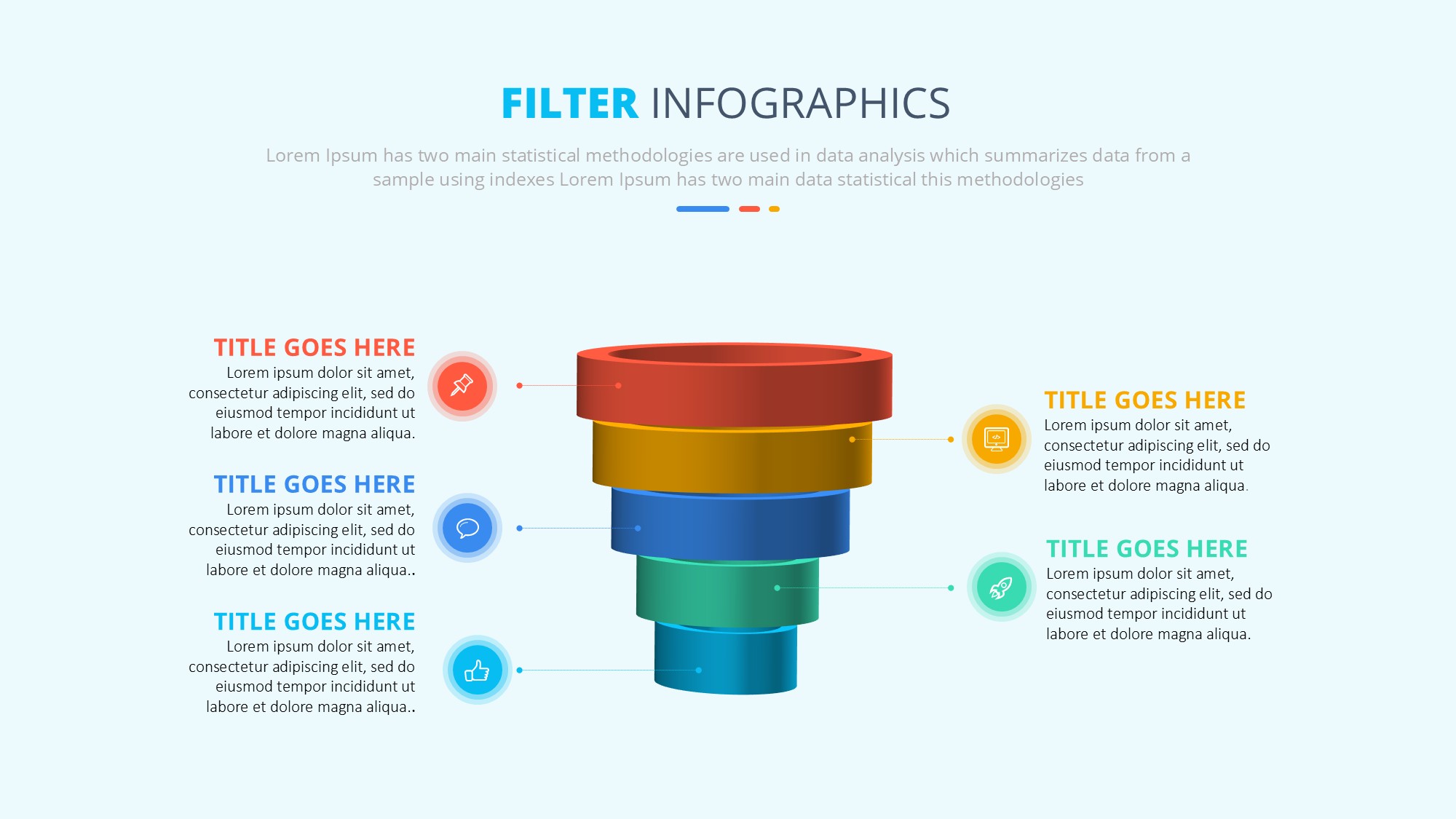 锥形漏斗过滤信息图示PPT模板