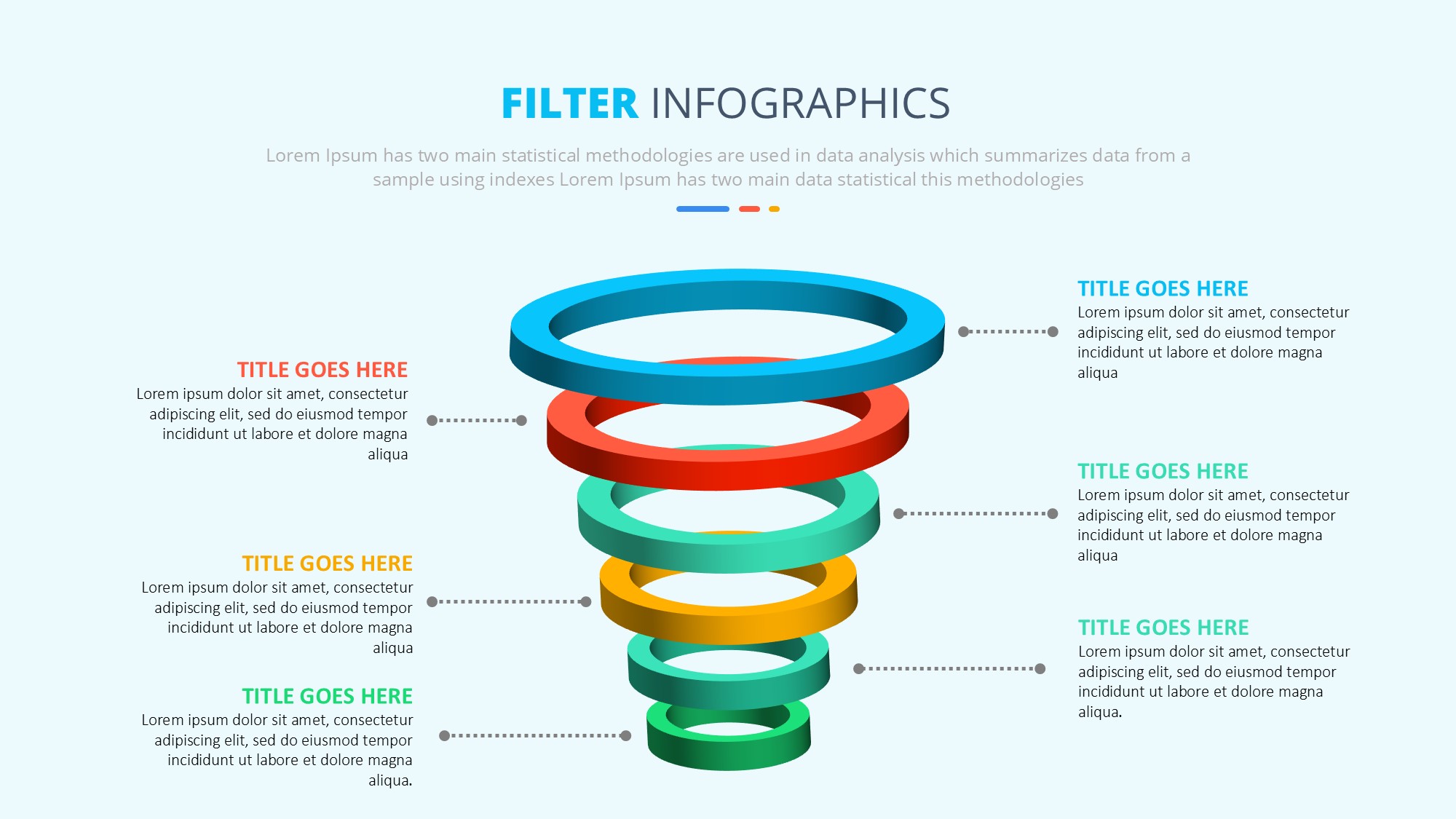 锥形漏斗过滤信息图示PPT模板