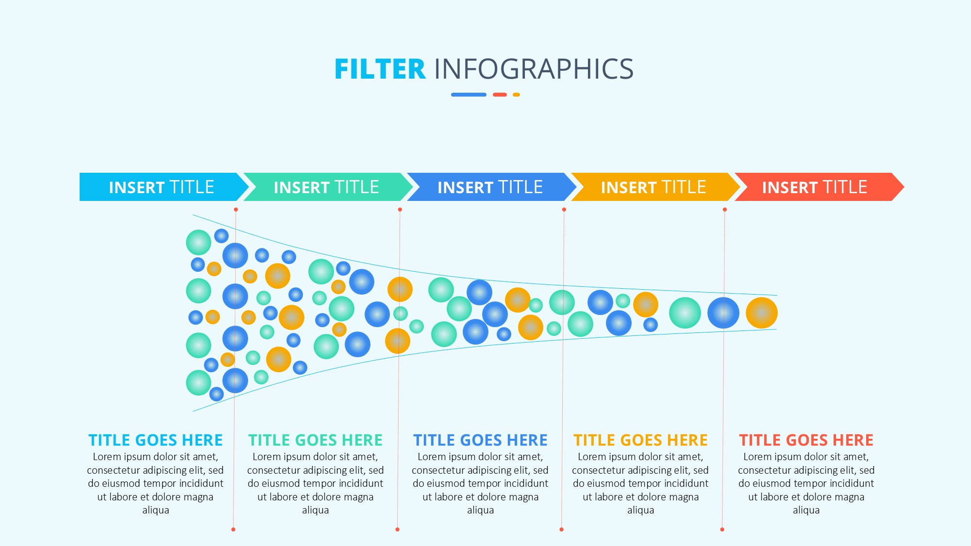 锥形漏斗过滤信息图示PPT模板