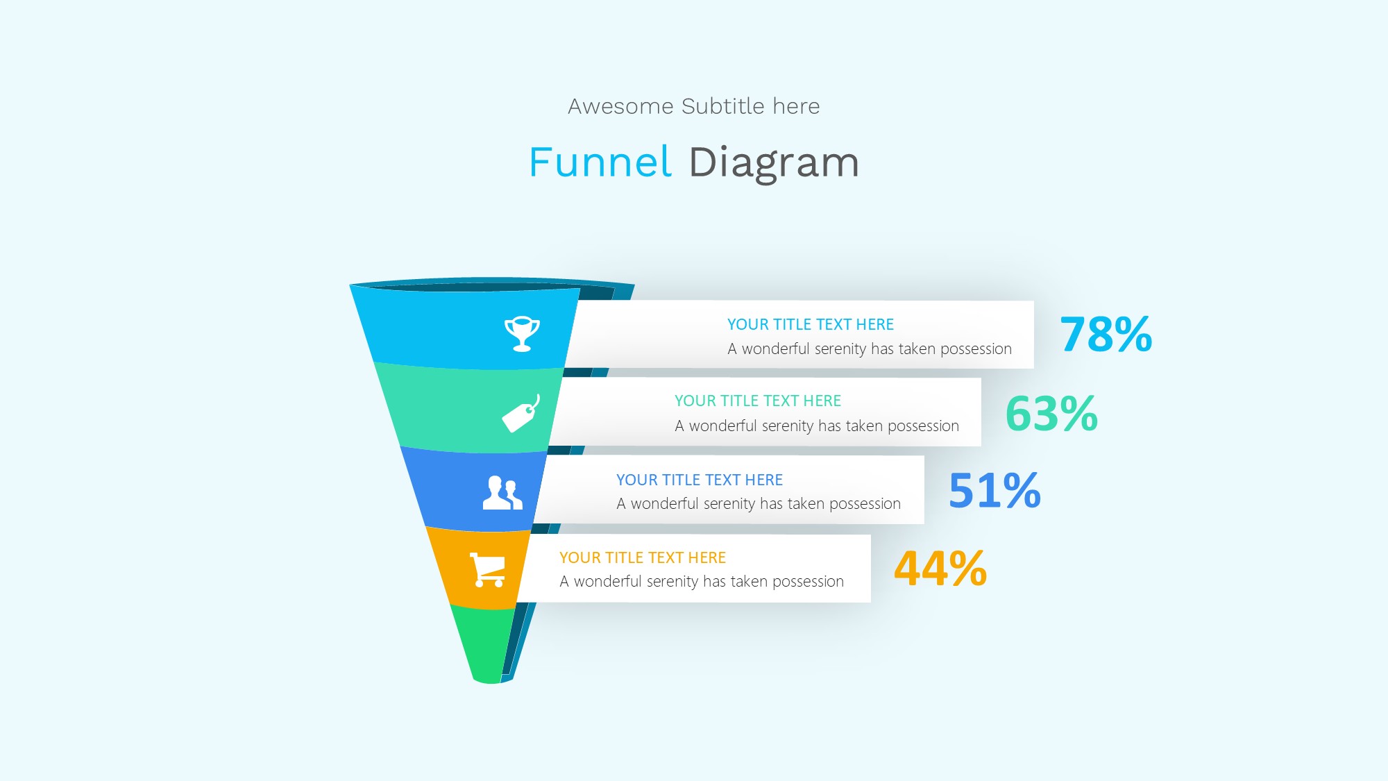 锥形漏斗过滤信息图示PPT模板