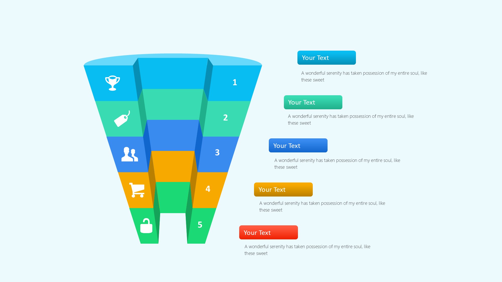 锥形漏斗过滤信息图示PPT模板