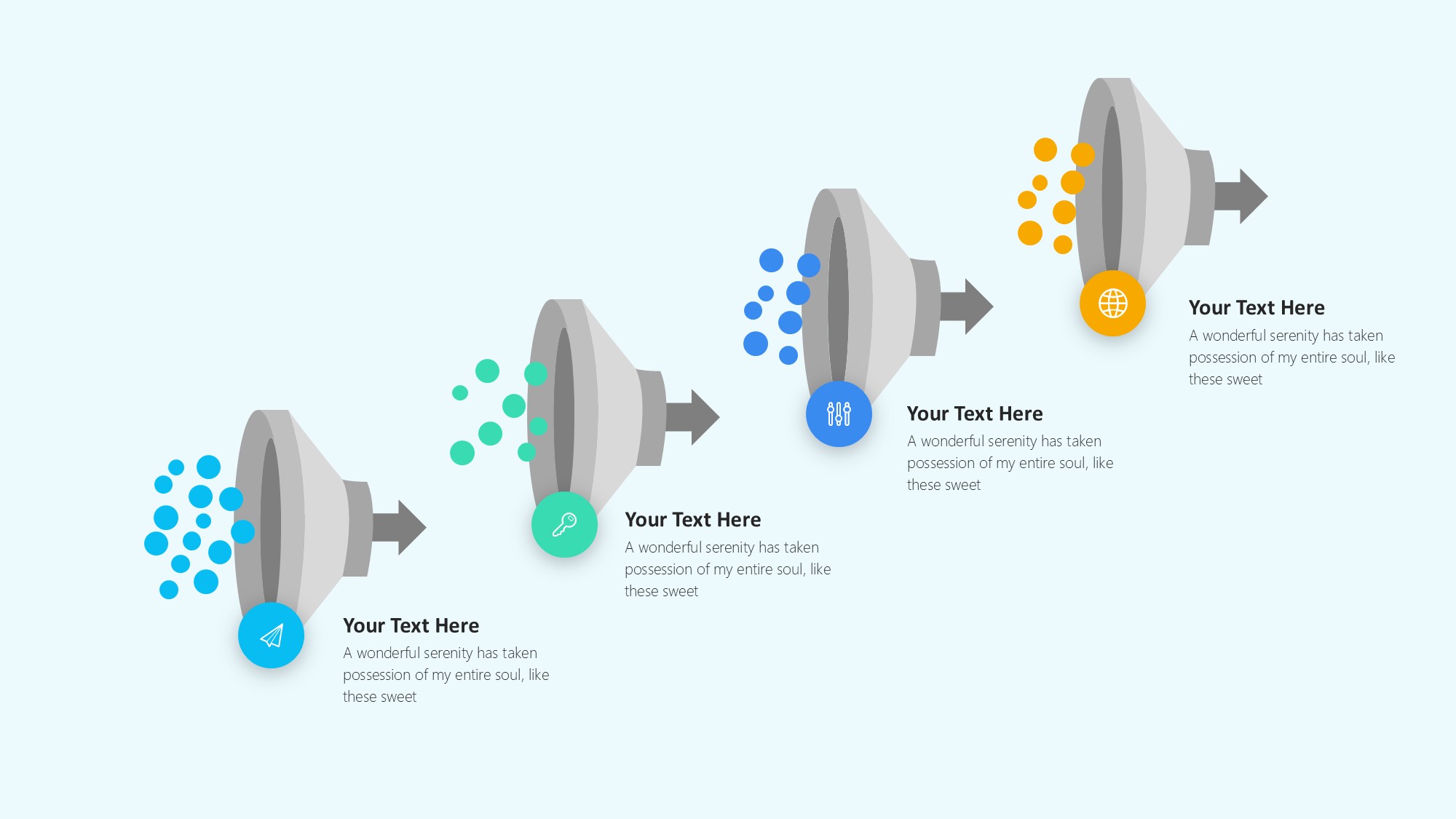 锥形漏斗过滤信息图示PPT模板