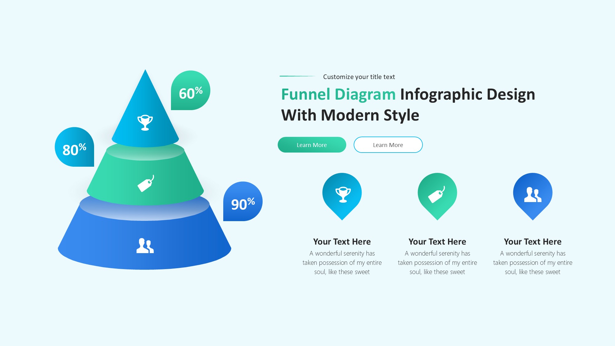 锥形漏斗过滤信息图示PPT模板