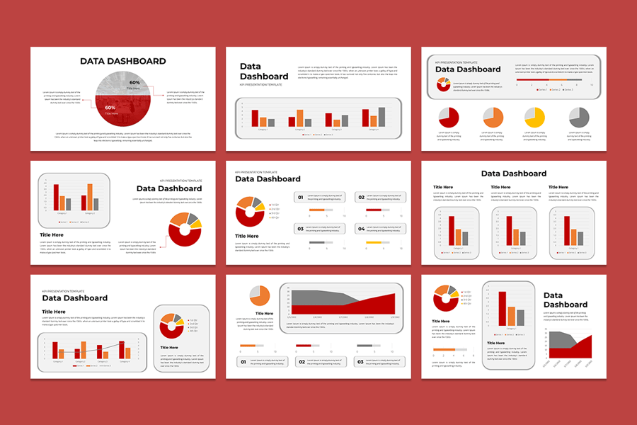 数据仪表板PPT模板 (PPTX)
