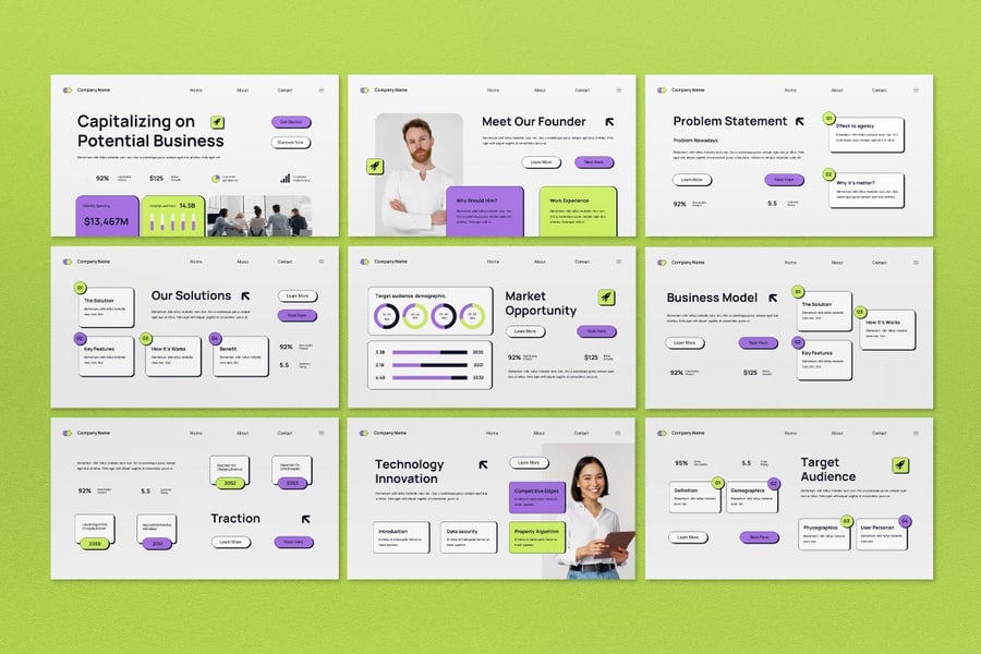 紫色Neo商业投资PPT (PPT,PPTX)