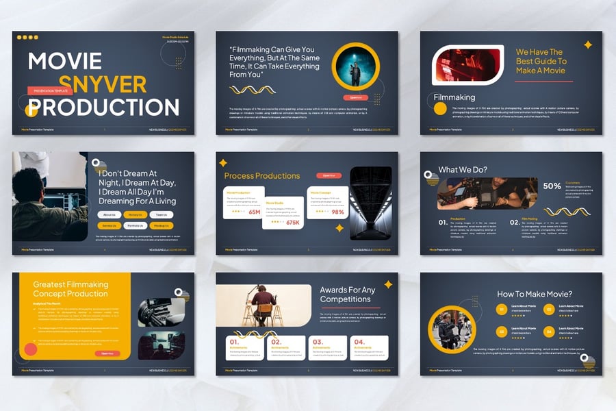 电影制作 PPT模板 (PPTX)