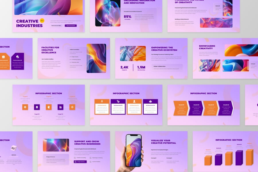 创意产业-渐变 PPT模板 (PPTX)