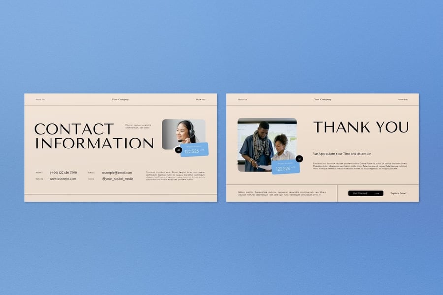 米蓝色项目提案PPT模板 (PPT,PPTX)