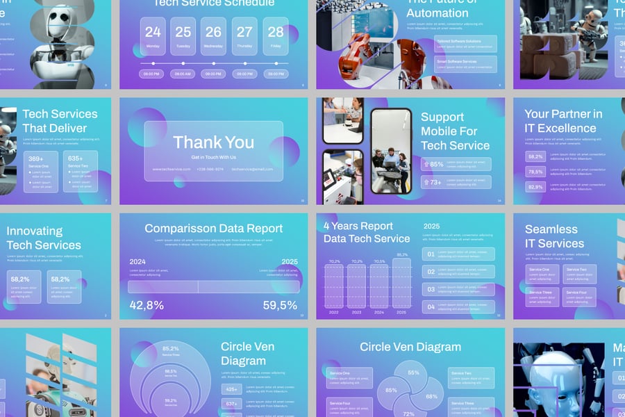 技术服务PPT模板 (PPTX)