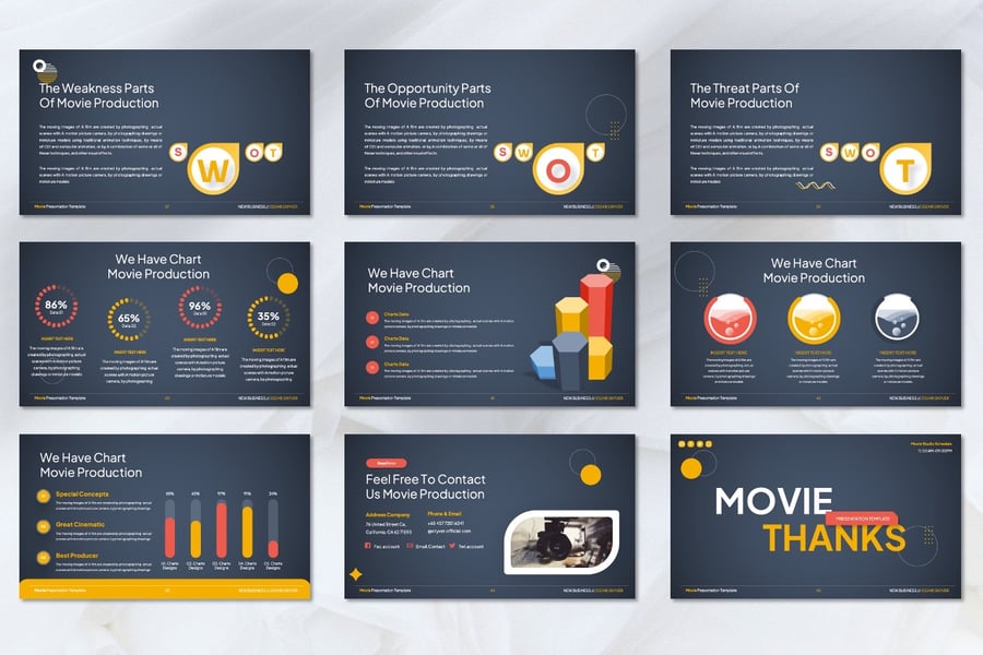 电影制作 PPT模板 (PPTX)