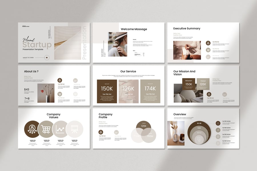 极简主义启动演示PPT模板 (PPTX)