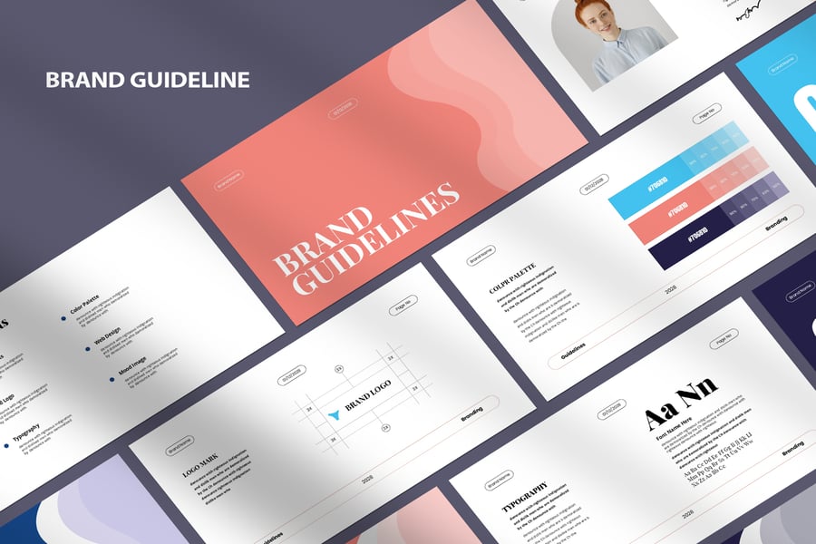 品牌指南PPT模板 (PPTX)