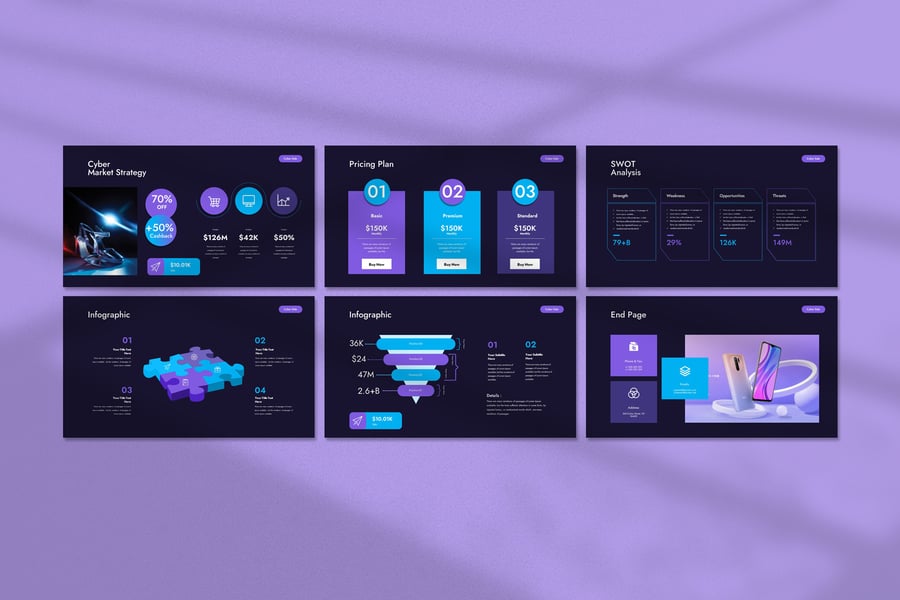 数字网络销售PPT模板 (PPTX)