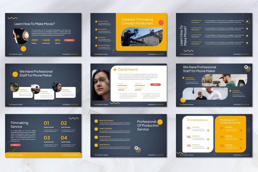 电影制作 PPT模板 (PPTX)