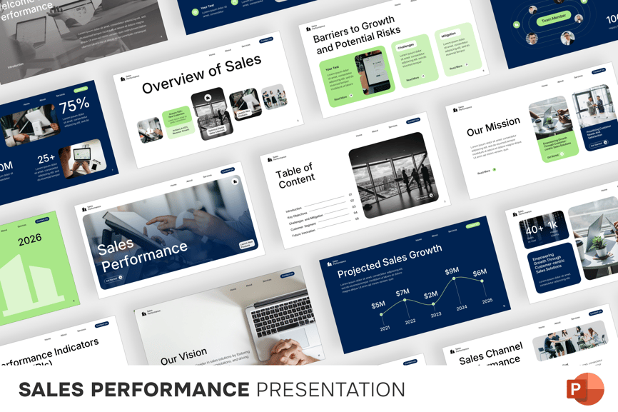 销售业绩PPT模板 (PPTX)