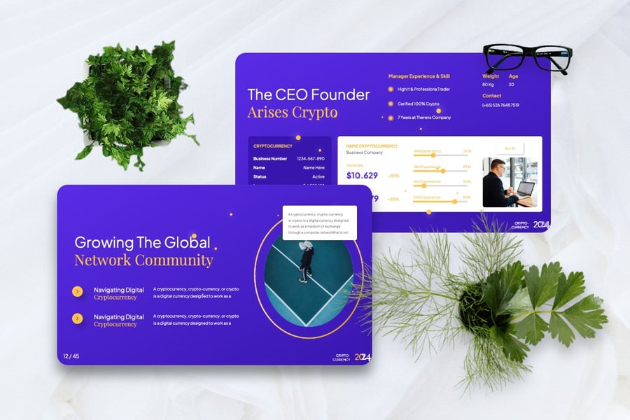 加密货币 Powerpoint 模板 (PPTX)