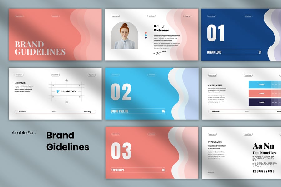 品牌指南PPT模板 (PPTX)