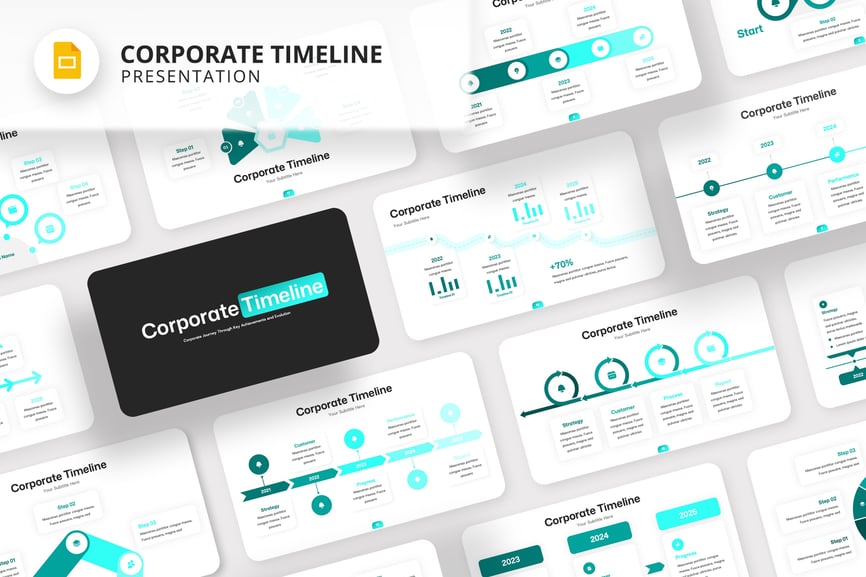 公司时间表PPT模板 (PPTX)