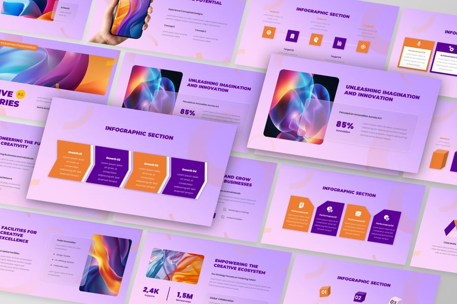 创意产业-渐变 PPT模板 (PPTX)