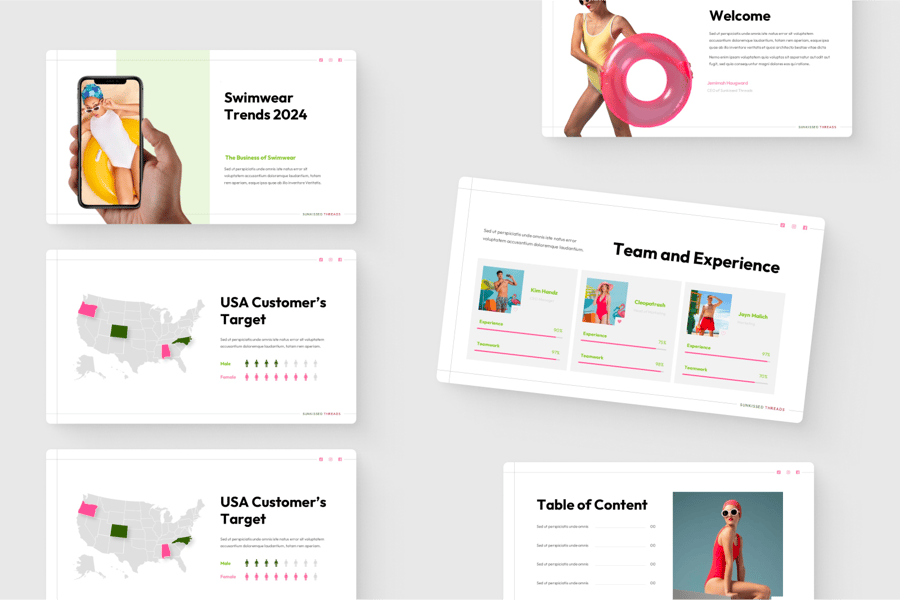 Pitch Deck 泳装 PPT模板 (PPTX)