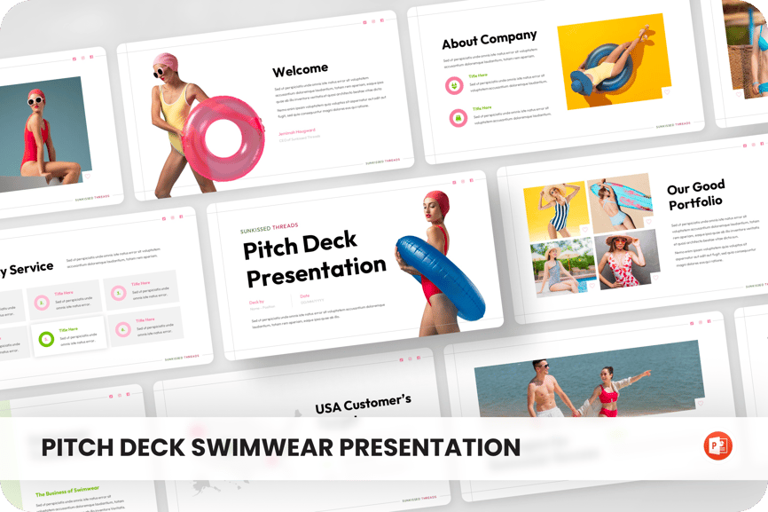 Pitch Deck 泳装 PPT模板 (PPTX)