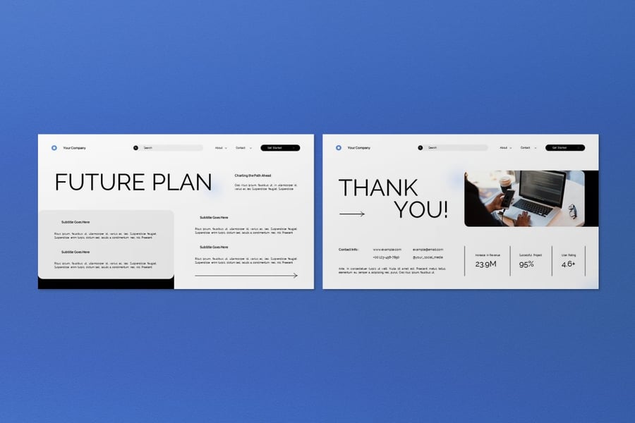 白黑渐变现代公司PPT模板 (PPT,PPTX)
