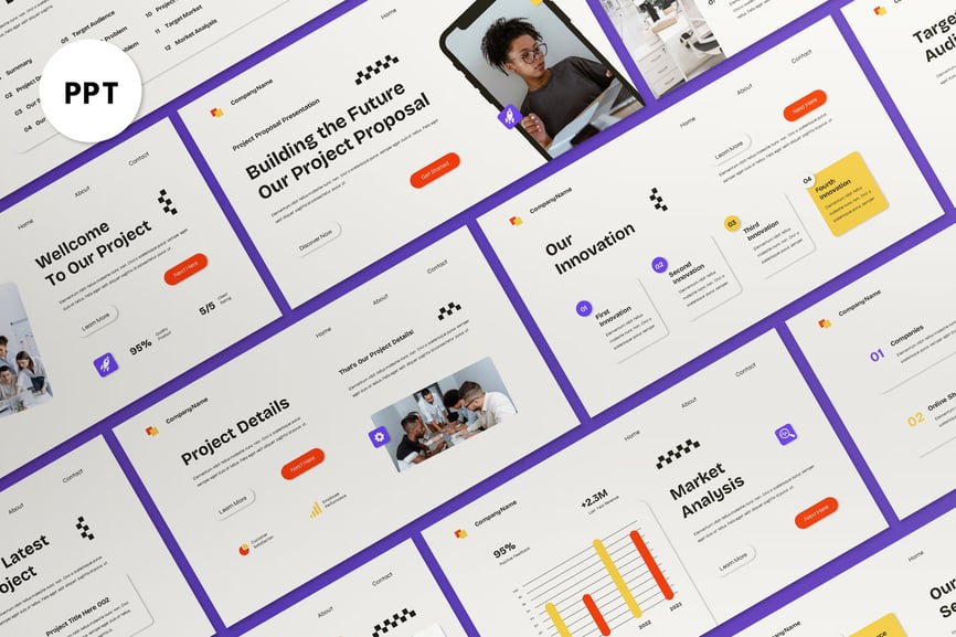 奶油色现代商业提案PPT模板 (PPT)