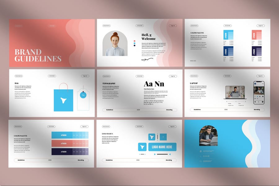 品牌指南PPT模板 (PPTX)