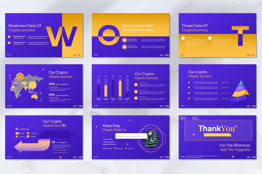 加密货币 Powerpoint 模板 (PPTX)